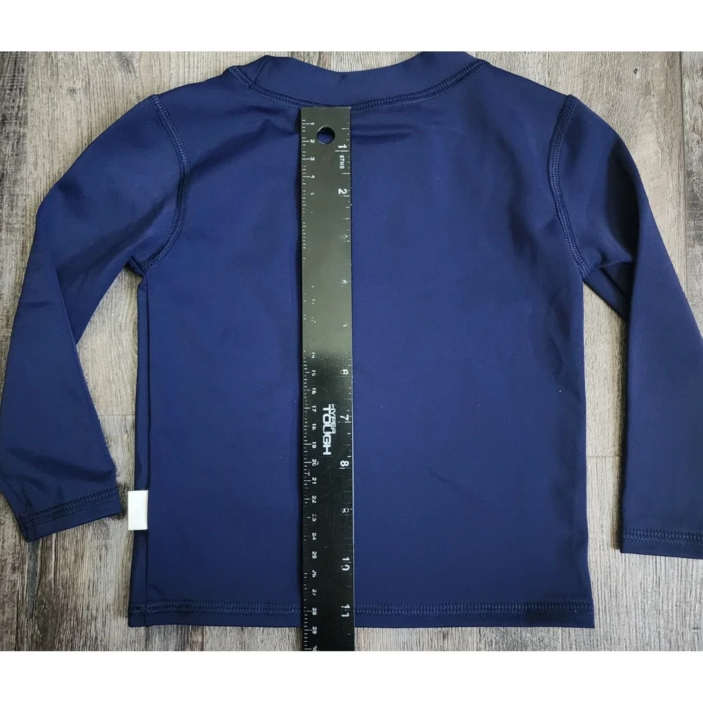 Quince Rash Guard Kids 12-18M Navy Blue Long Sleeve Swim Top ATG001